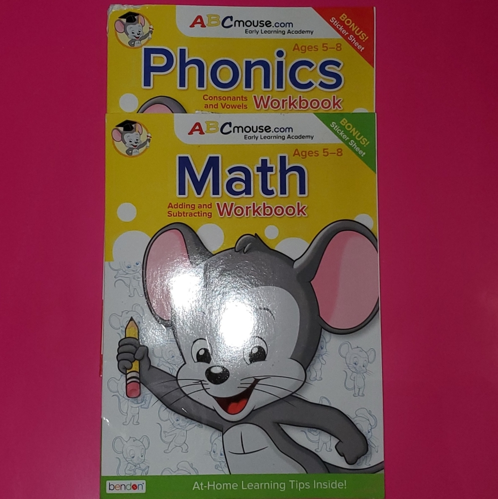 ABC mouse "Math" and "Phonics" workbooks